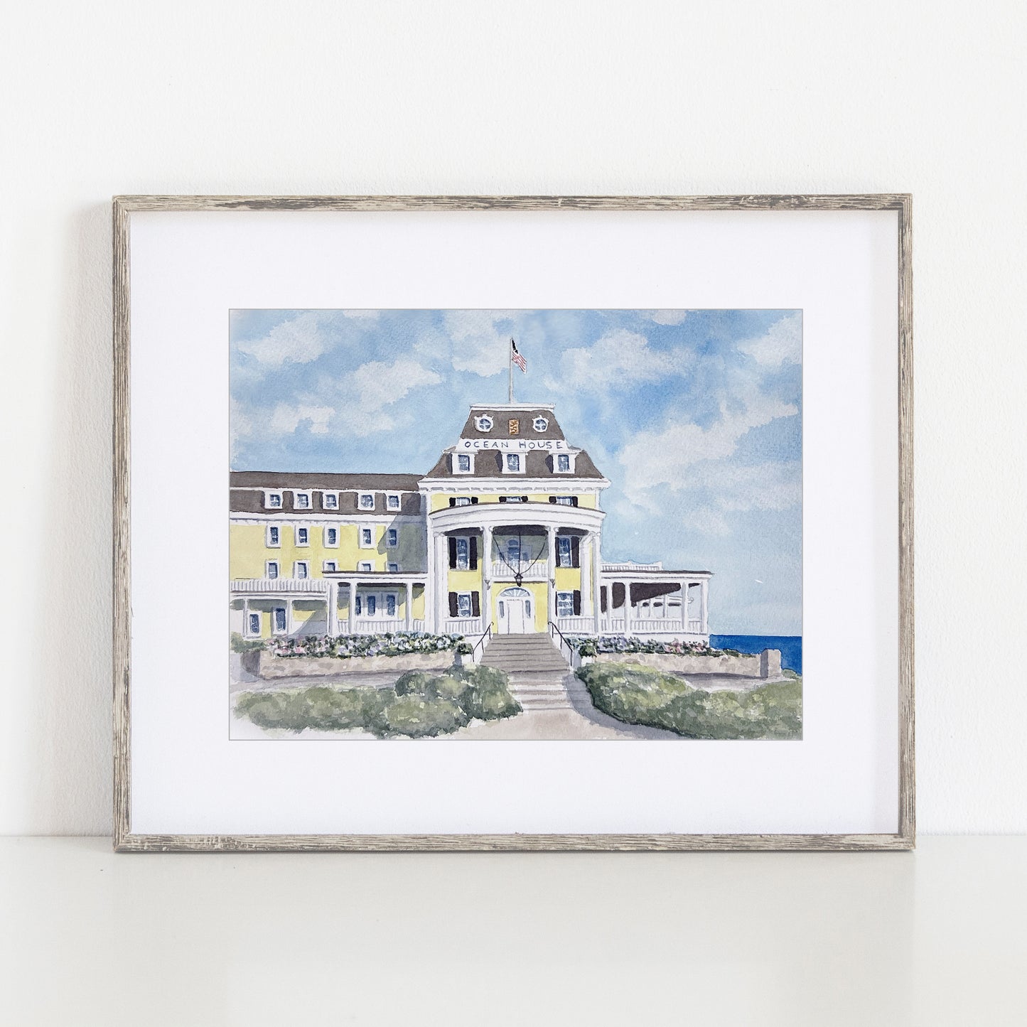 Ocean House Watercolor Art Print, Newport, Rhode Island