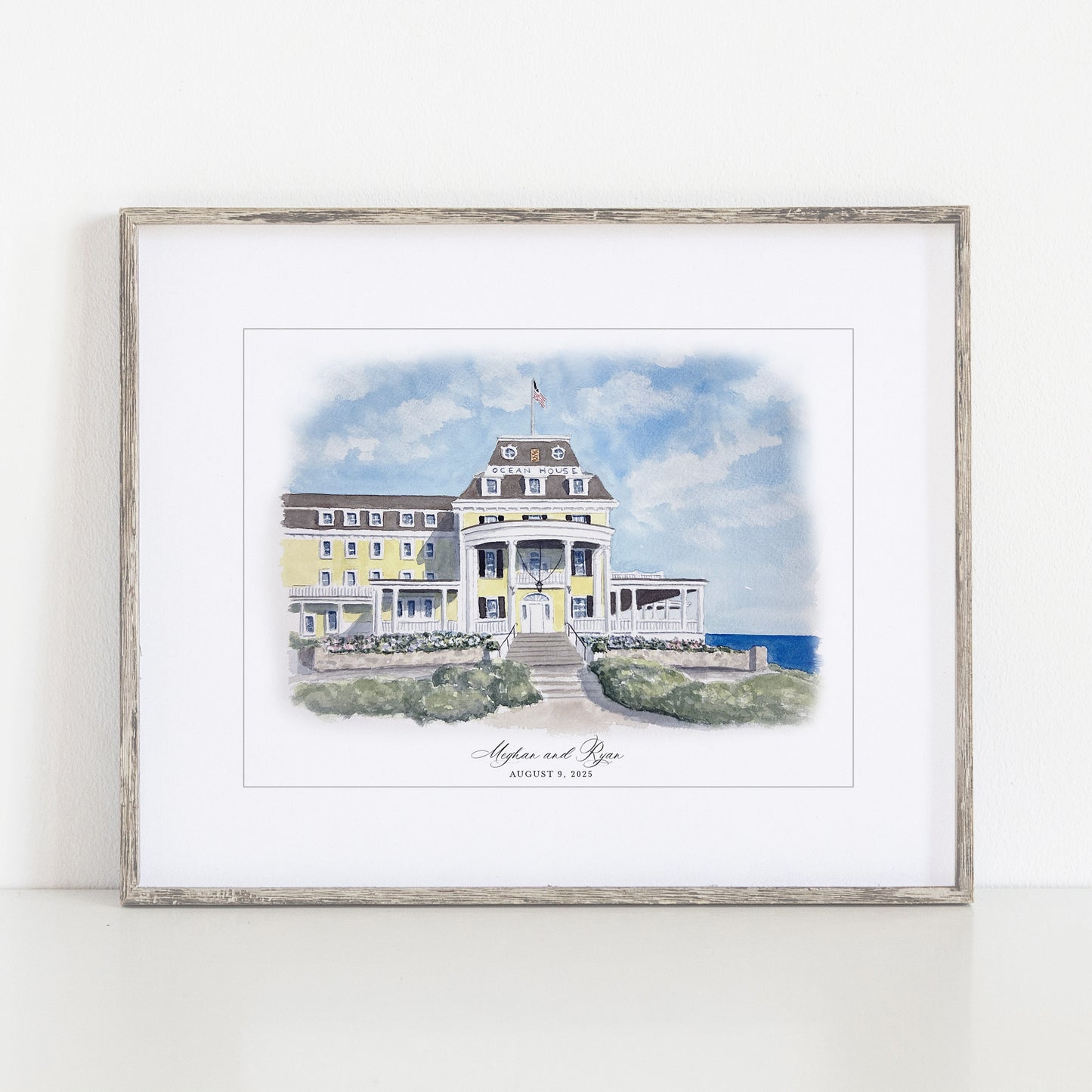 Ocean House Watercolor Art Print, Newport, Rhode Island
