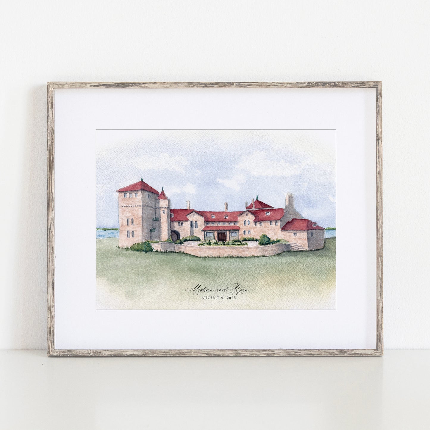 OceanCliff Hotel Watercolor Art Print | Newport Wedding Venue Keepsake Gift