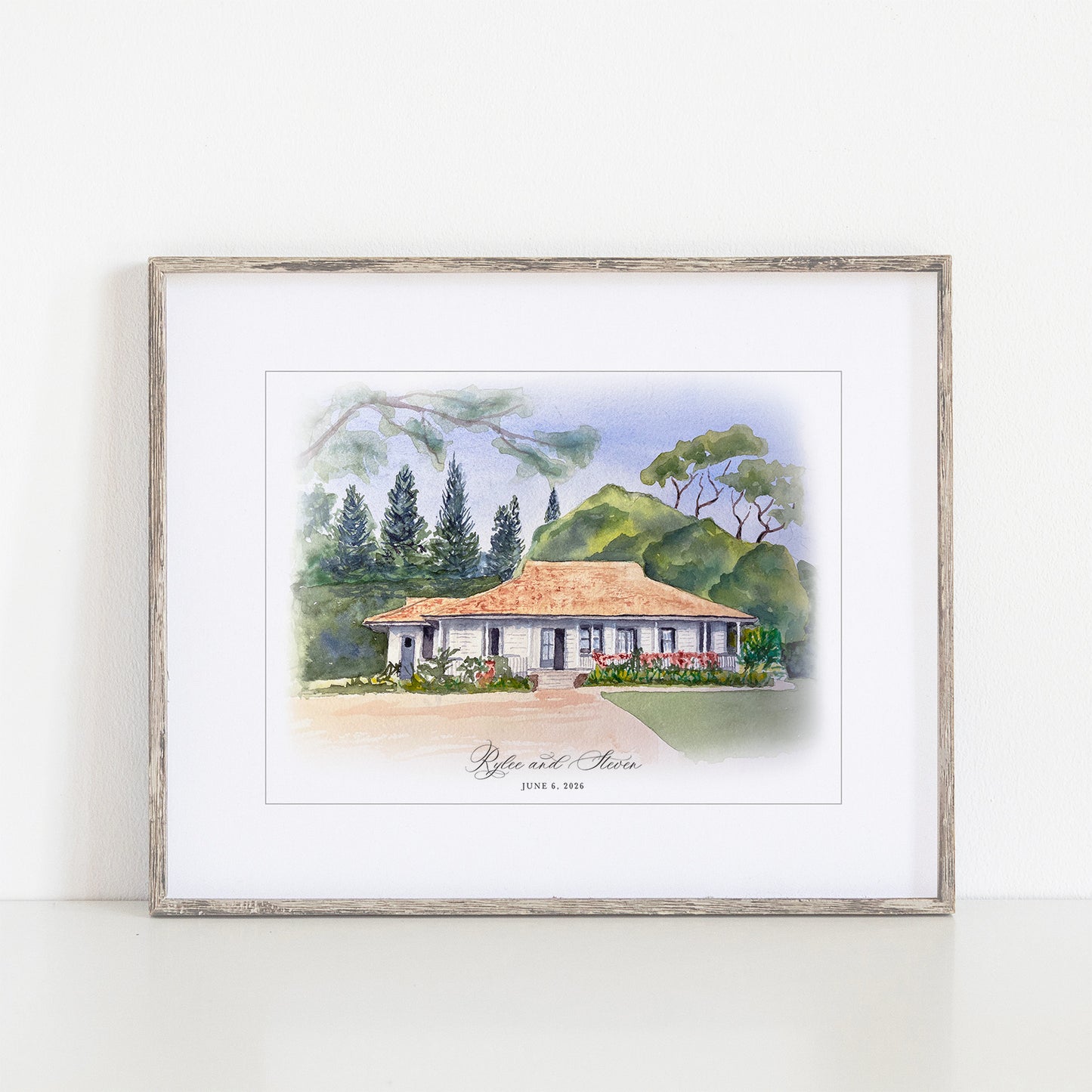 Olowalu Plantation House Watercolor Art Print, Maui, Hawaii