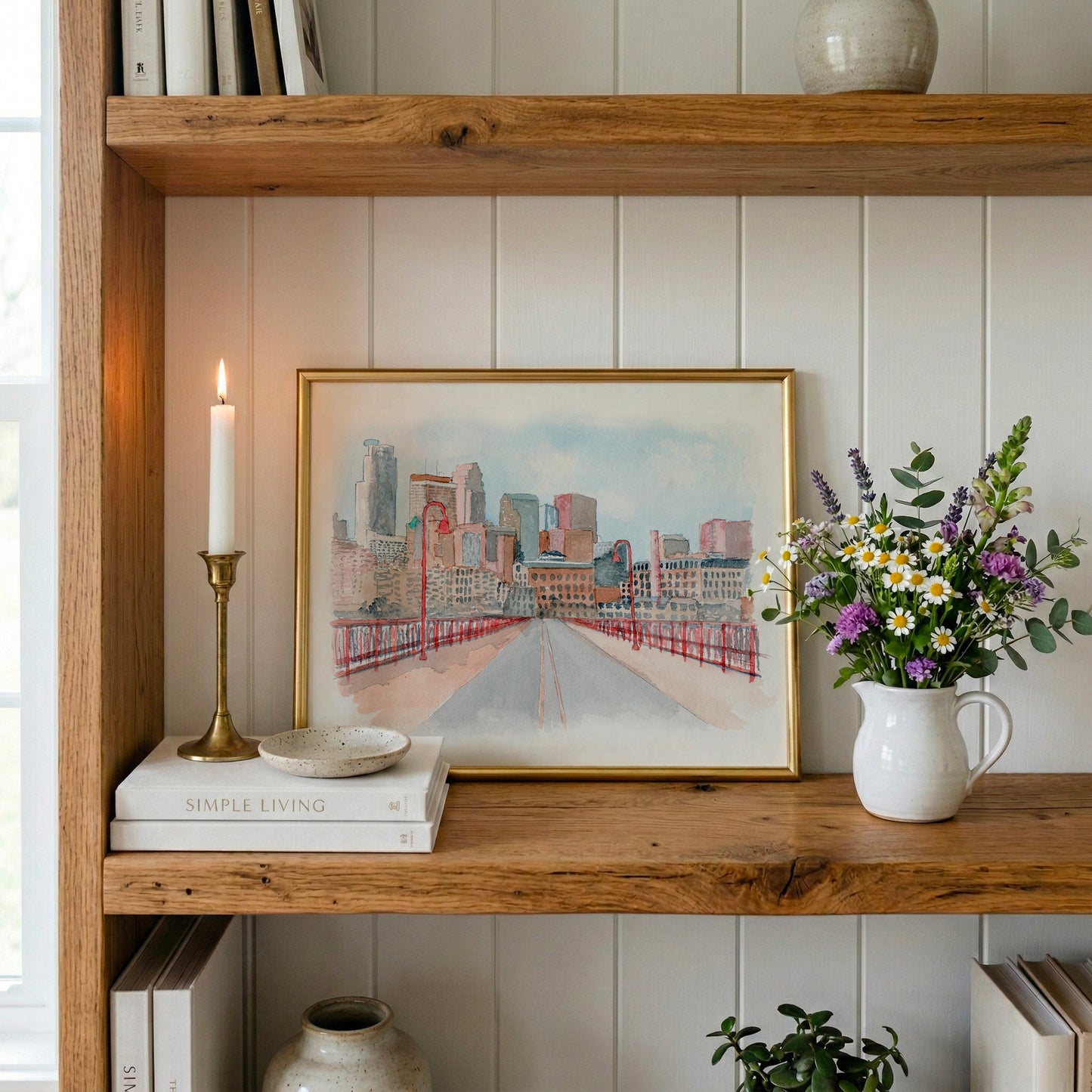 Stone Arch Bridge Watercolor Art Print | Minneapolis Travel Keepsake Gift