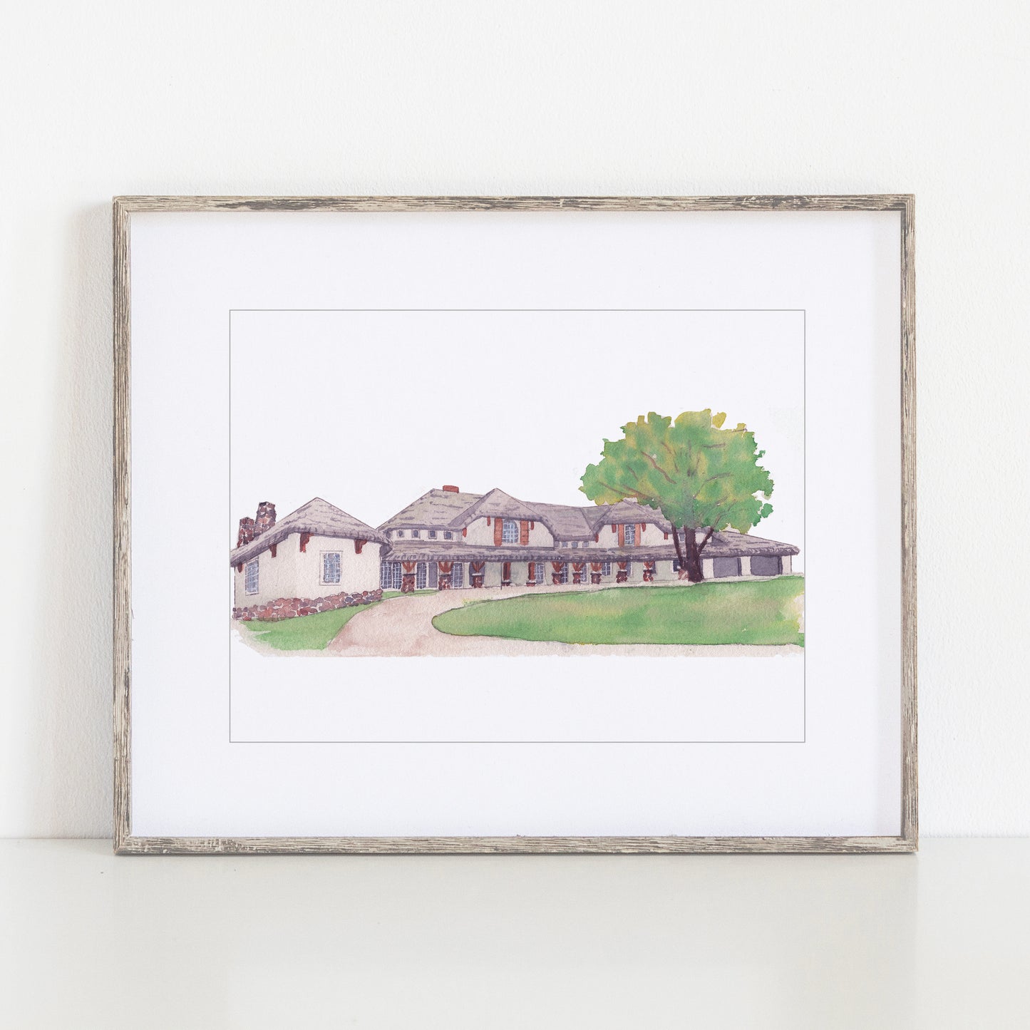 Bavaria Downs Edward Anne Estate Watercolor Art Print, Chaska, Minnesota
