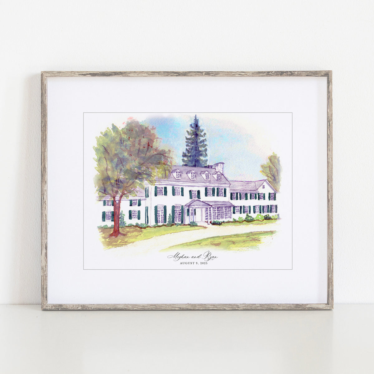 Philander Chase Knox Estate Watercolor Art Print, Malvern, Pennsylvania