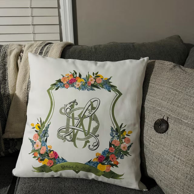 Monogram Throw Pillow Cover