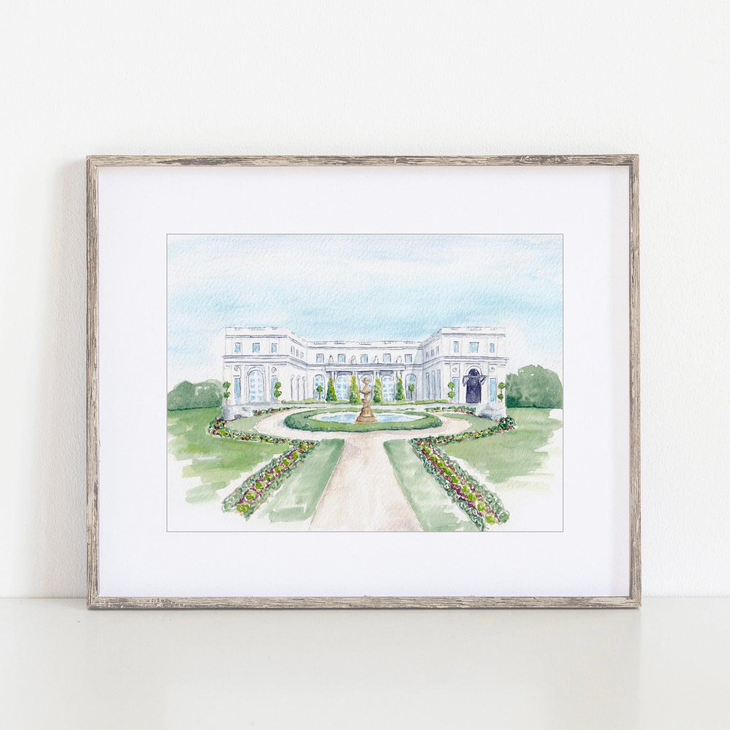 Rosecliff Mansion Watercolor Art Print, Newport, Rhode Island