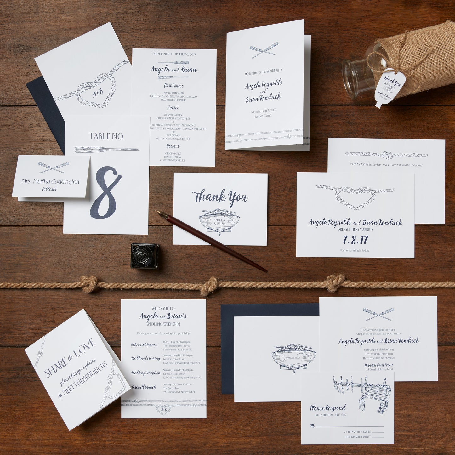 Rowboat Table Numbers