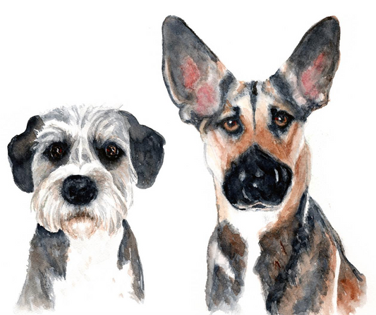 Custom Pet Portrait Watercolor Painting