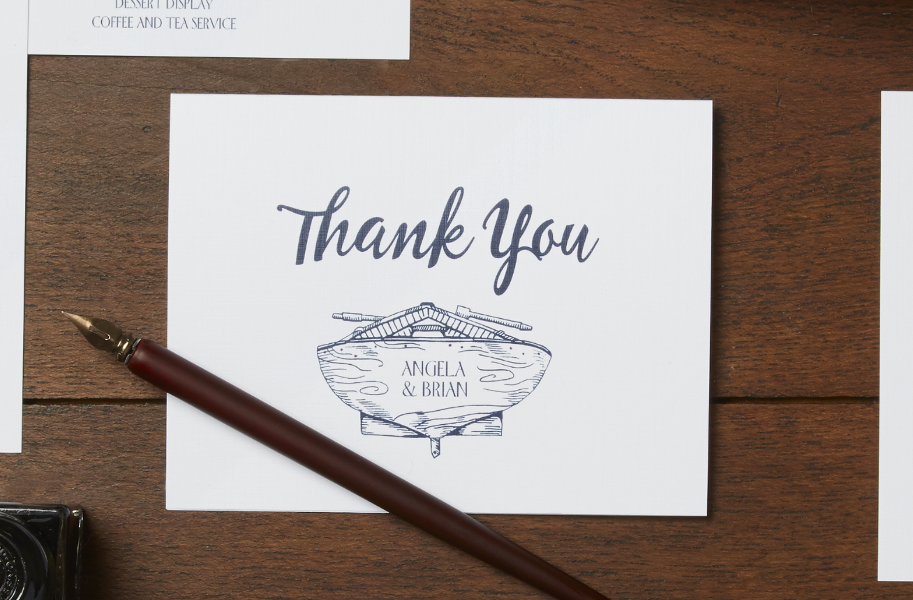 Rowboat Folded Thank You Note Cards