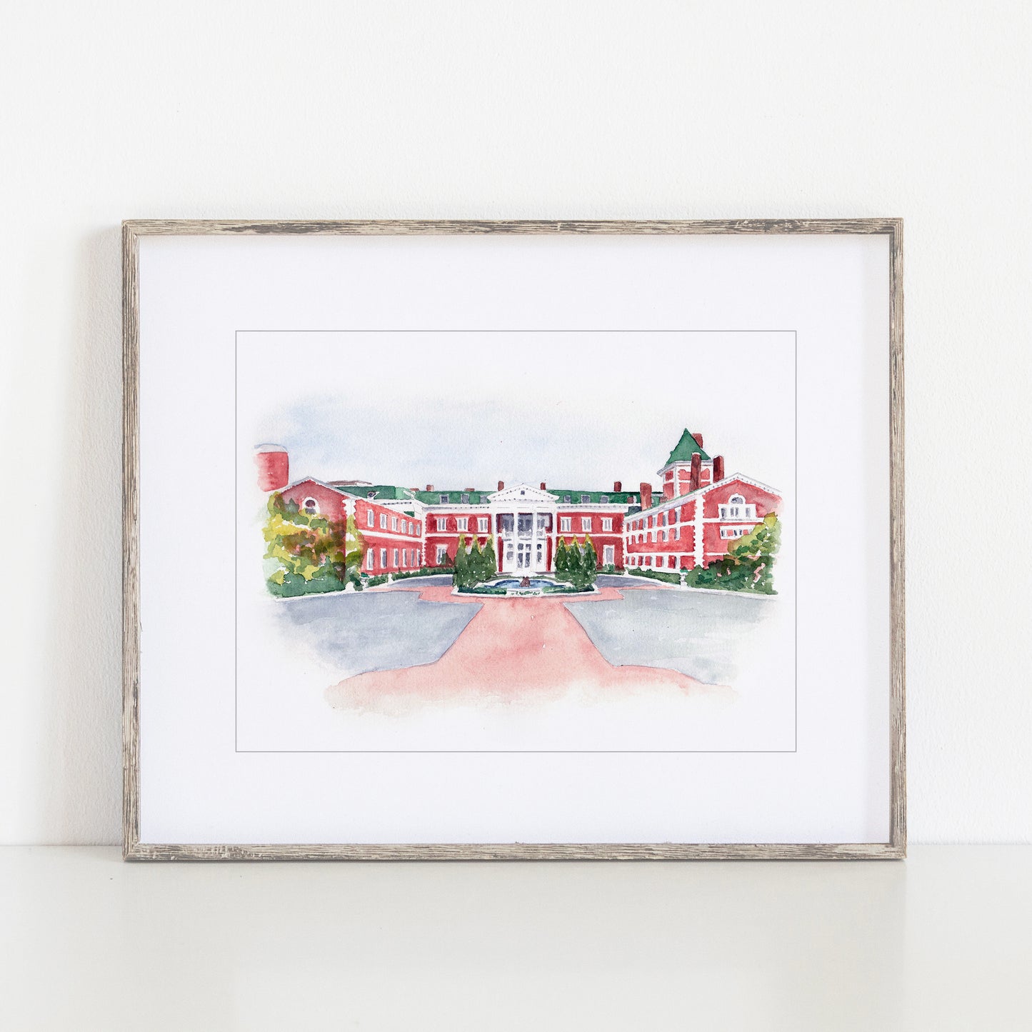 The Bourne Mansion Watercolor Art Print, Oakdale, New York