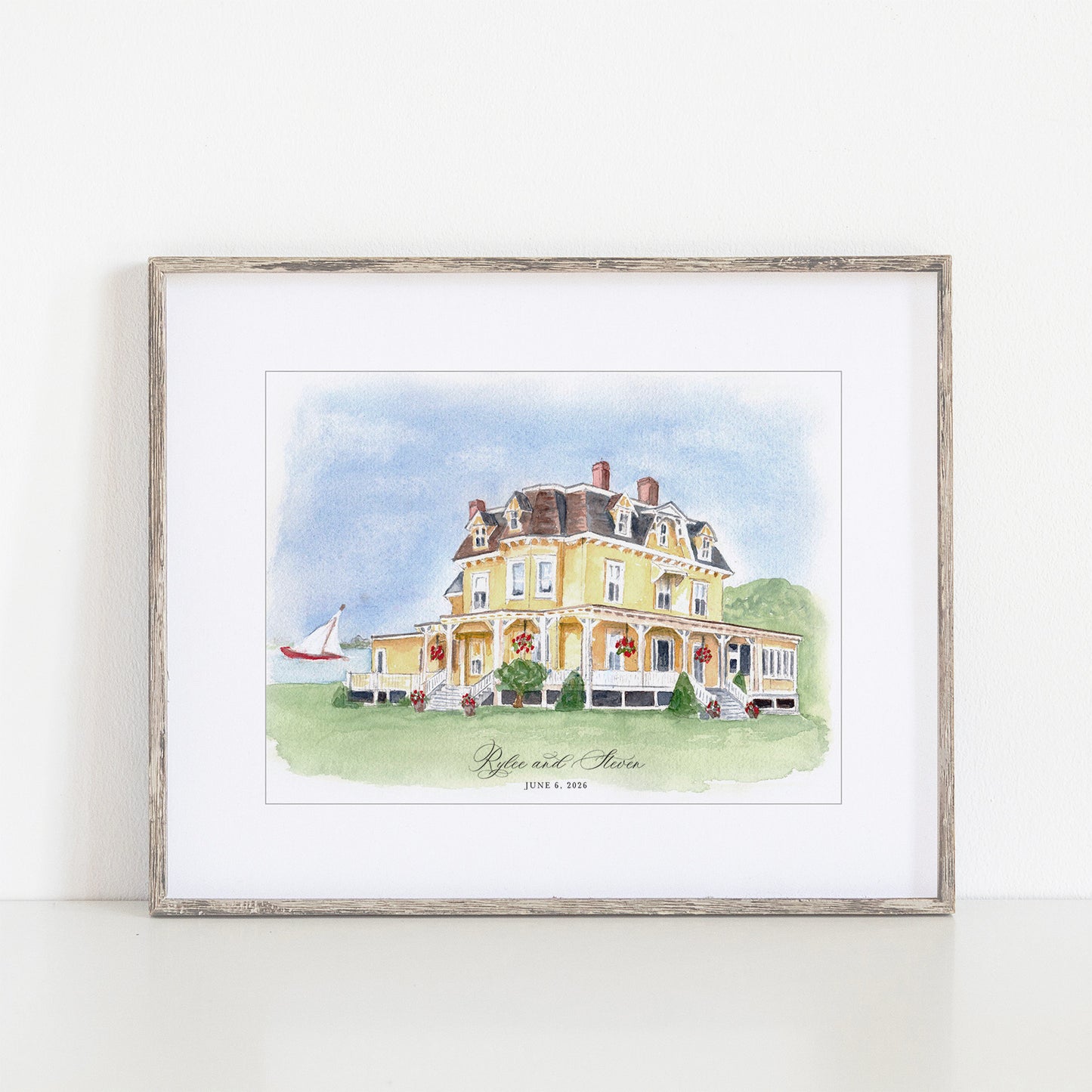 Eisenhower House Watercolor Art Print | Newport Wedding Venue Keepsake Gift