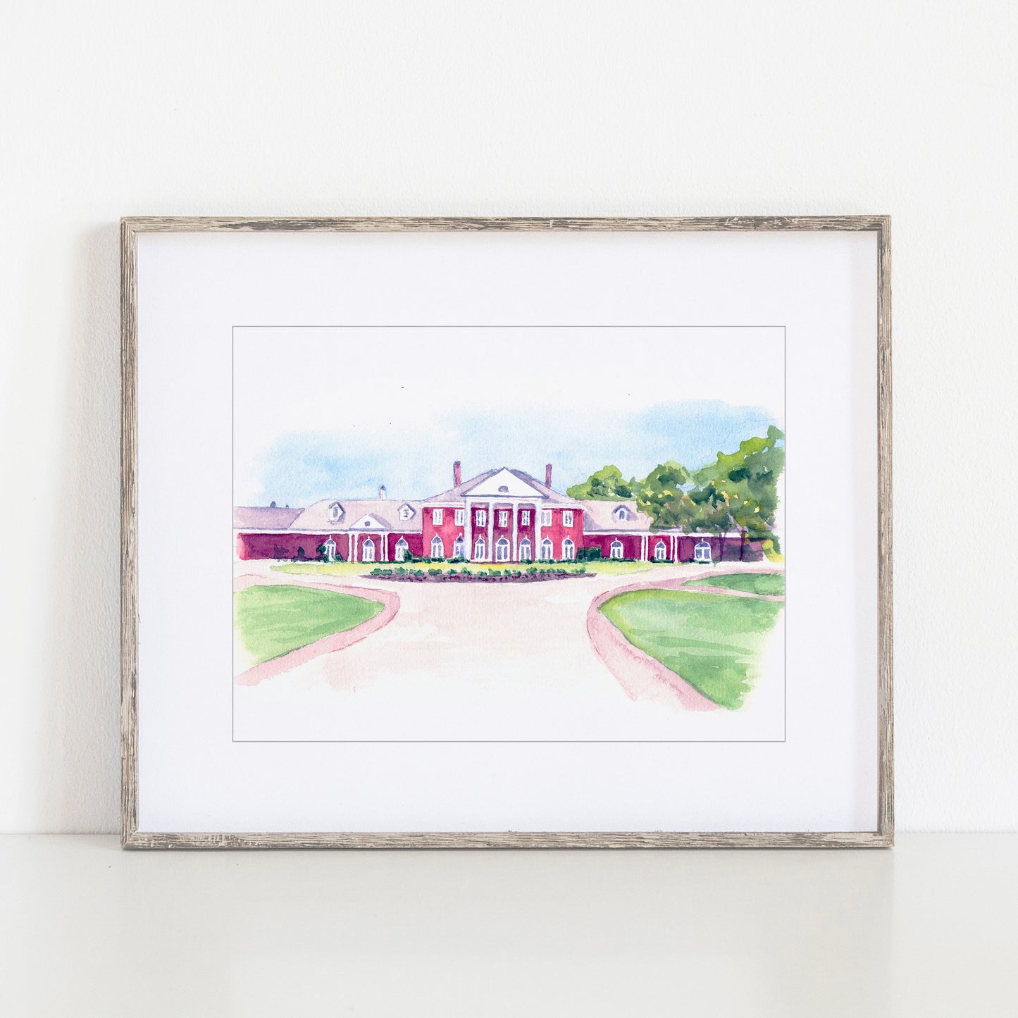 The Mansion at Colovista Watercolor Art Print, Bastrop, Texas