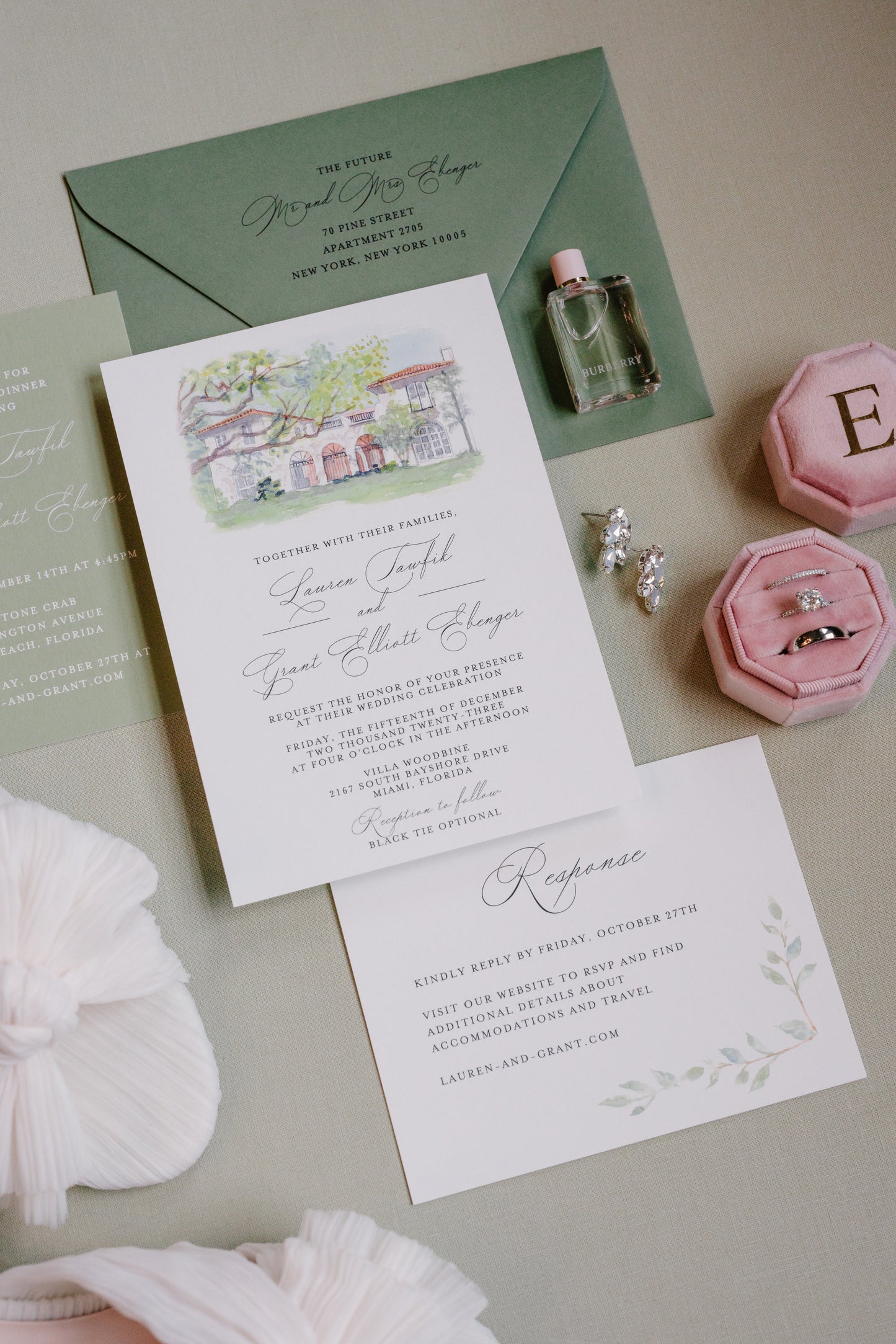 Villa Woodbine Watercolor Art Print | Miami Wedding Venue Keepsake Gift