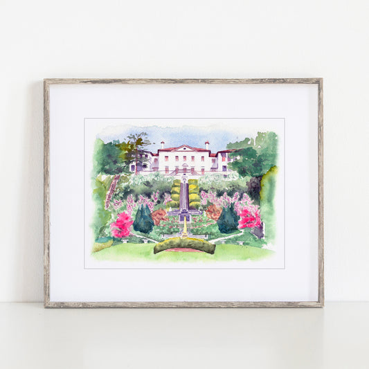Villa Terrace Museum Watercolor Art Print, Milwaukee Wisconsin