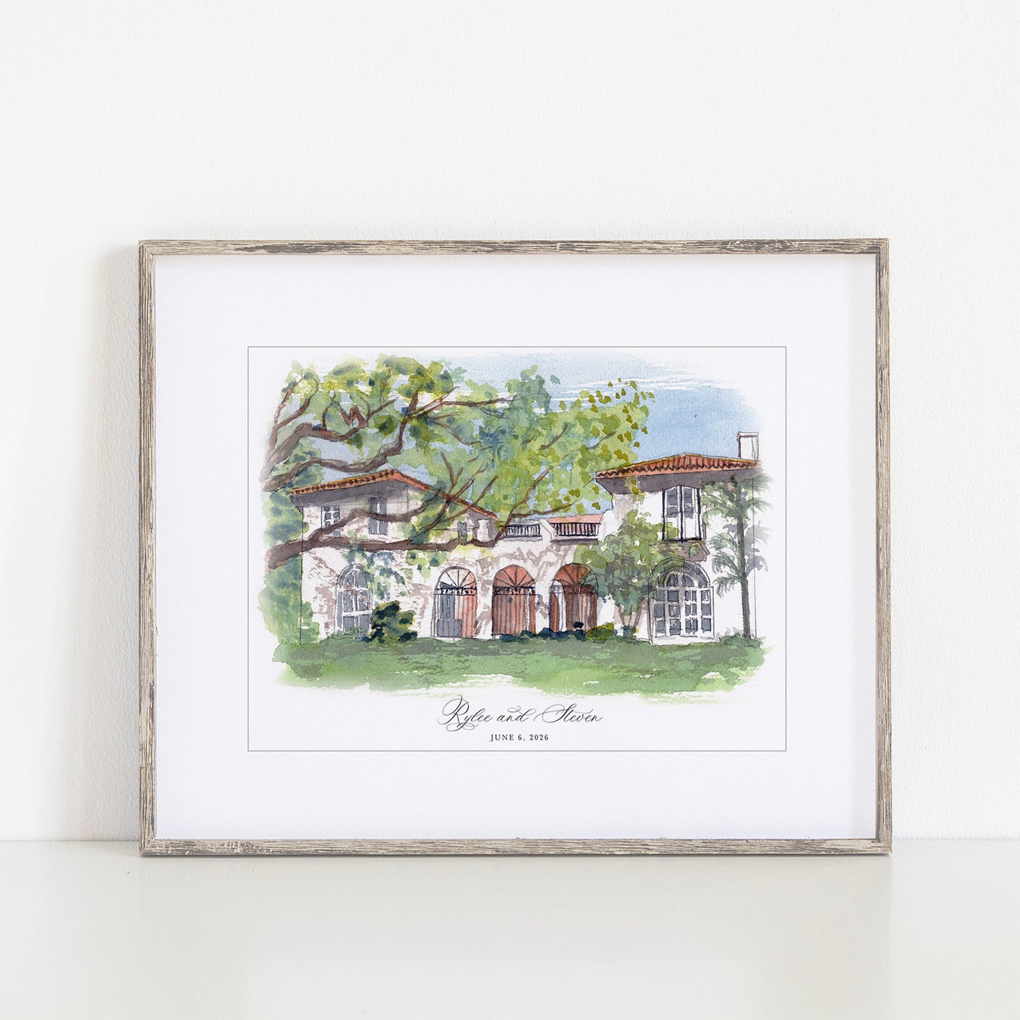 Villa Woodbine Watercolor Art Print | Miami Wedding Venue Keepsake Gift