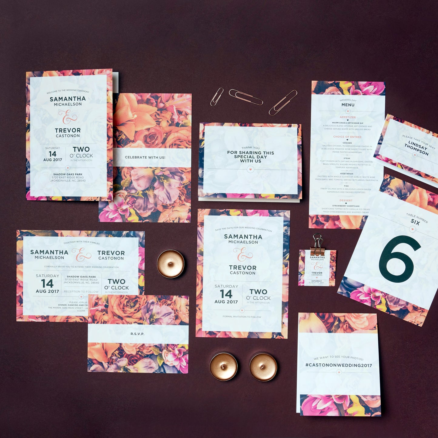 Bright + Bold Floral Save the Dates