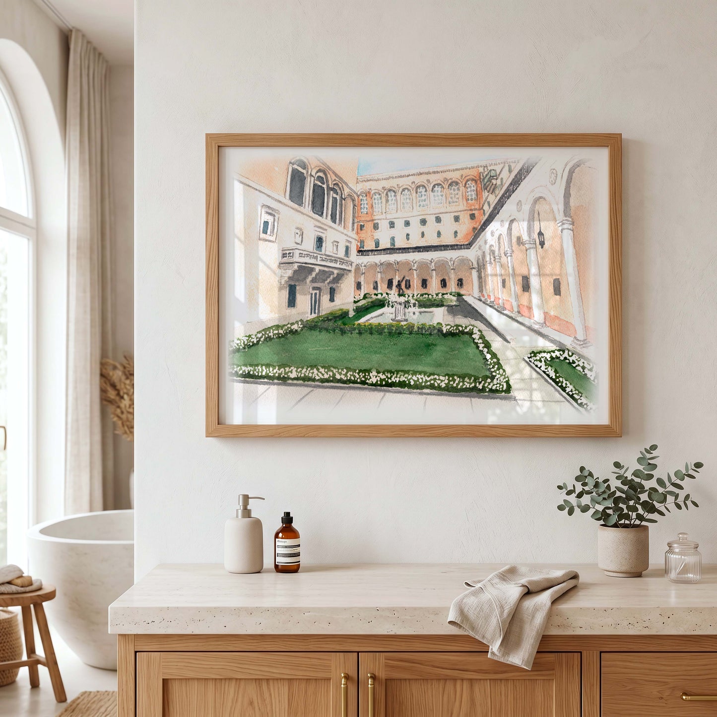 Boston Public Library Watercolor Art Print | Boston Wedding Venue Keepsake Gift