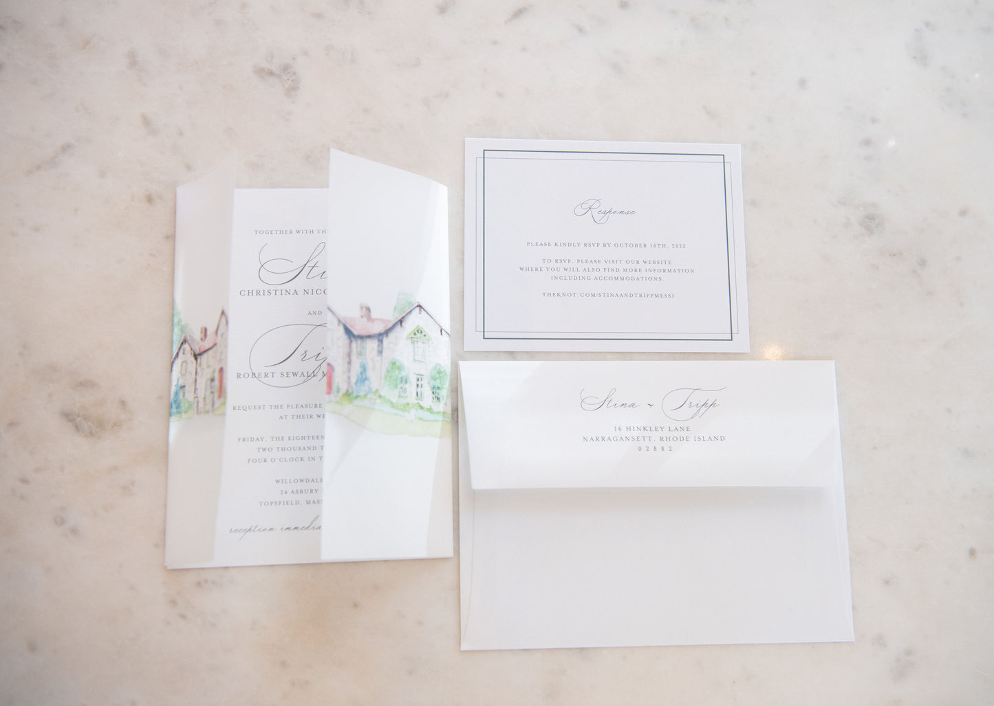 Vellum Wrap Invitation Suite Sample