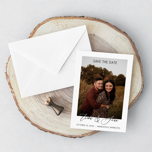 Polaroid Style Photo Magnet Save the Date