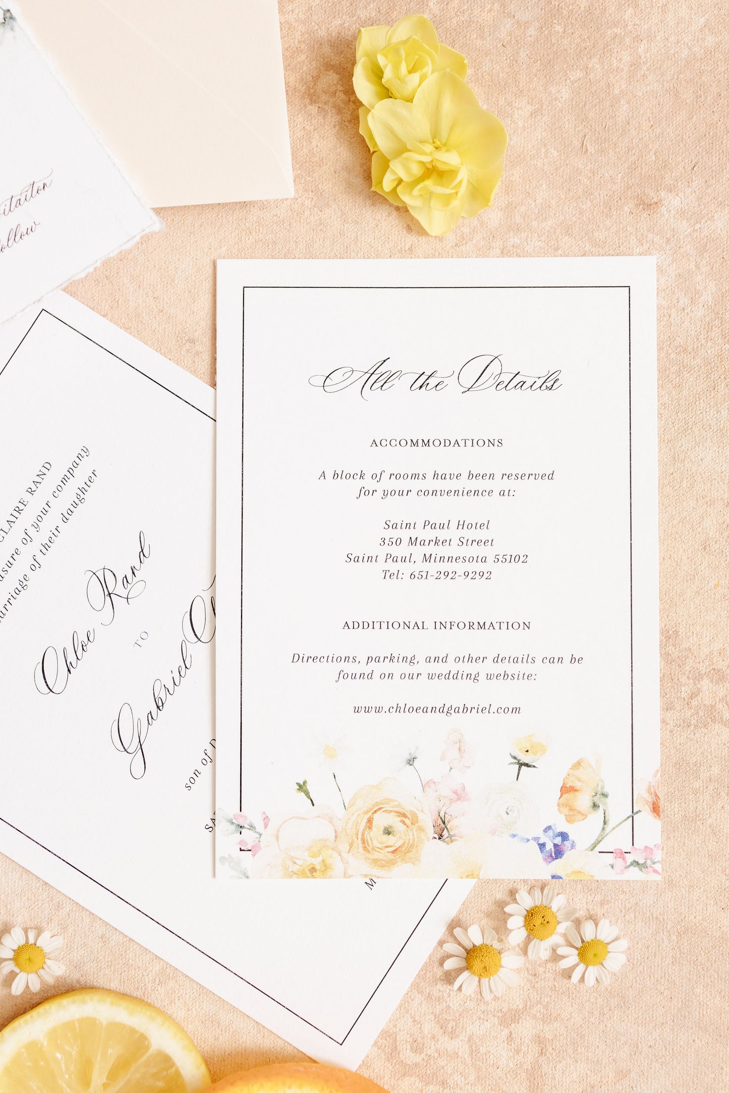 Citrus Floral Invitation