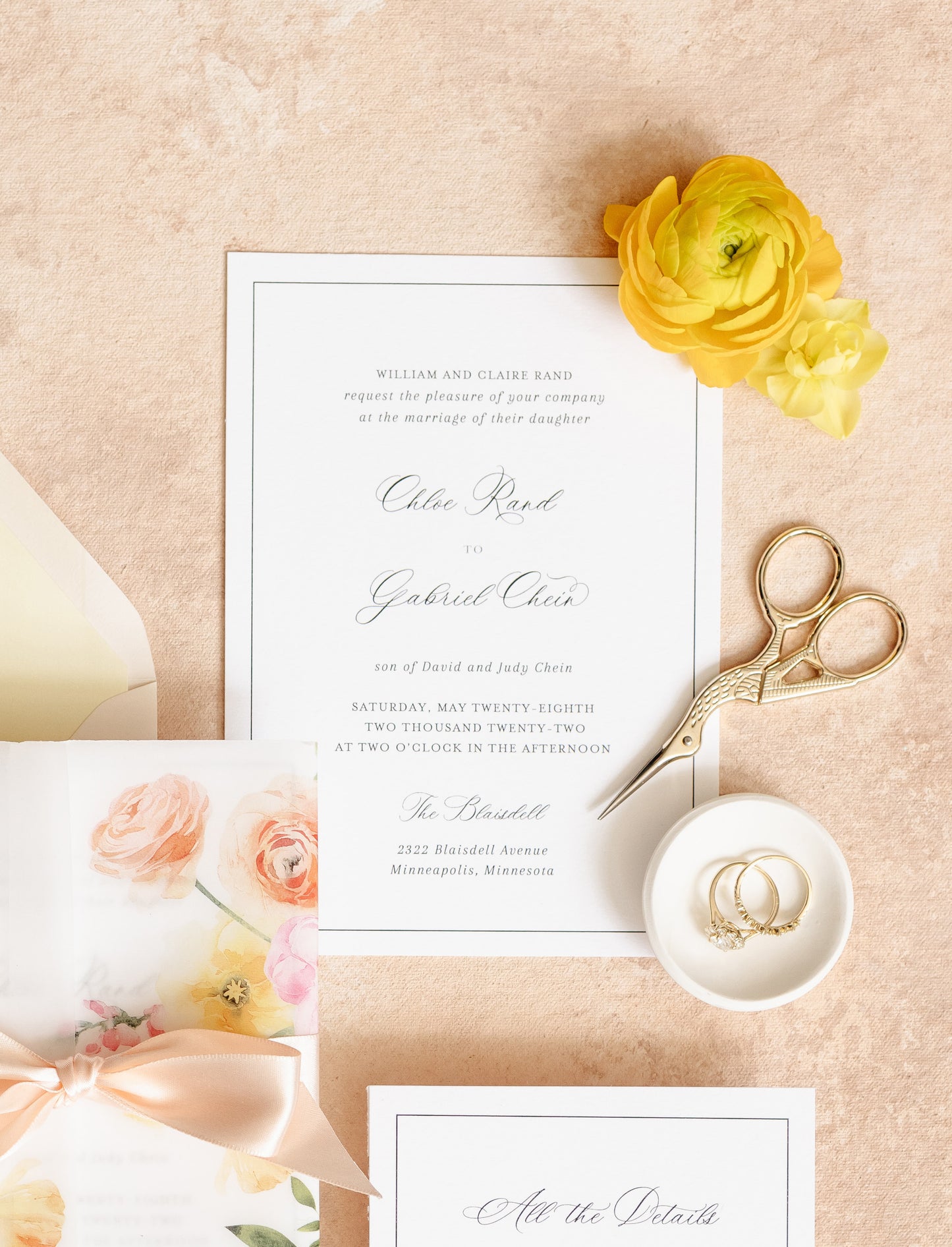 Citrus Floral Invitation