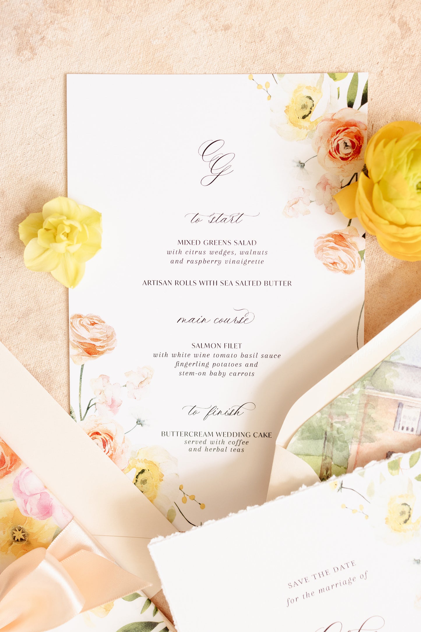 Citrus Floral Invitation