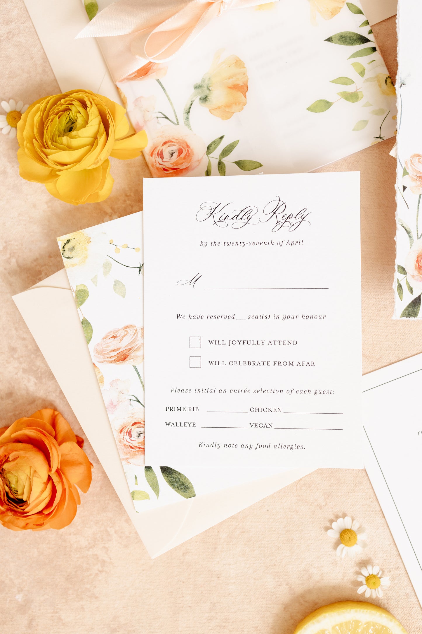 Citrus Floral Invitation