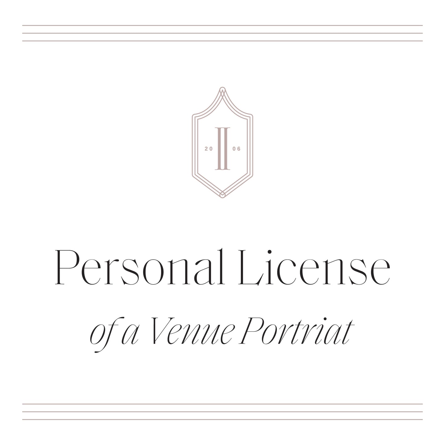 ON SALE : $39 Personal License of Venue Portrait