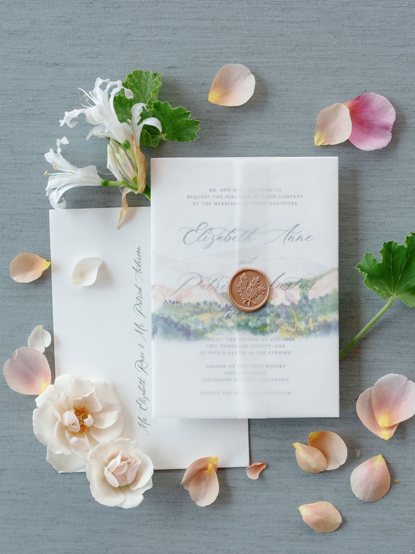 Vellum Wrap Invitation Suite Sample